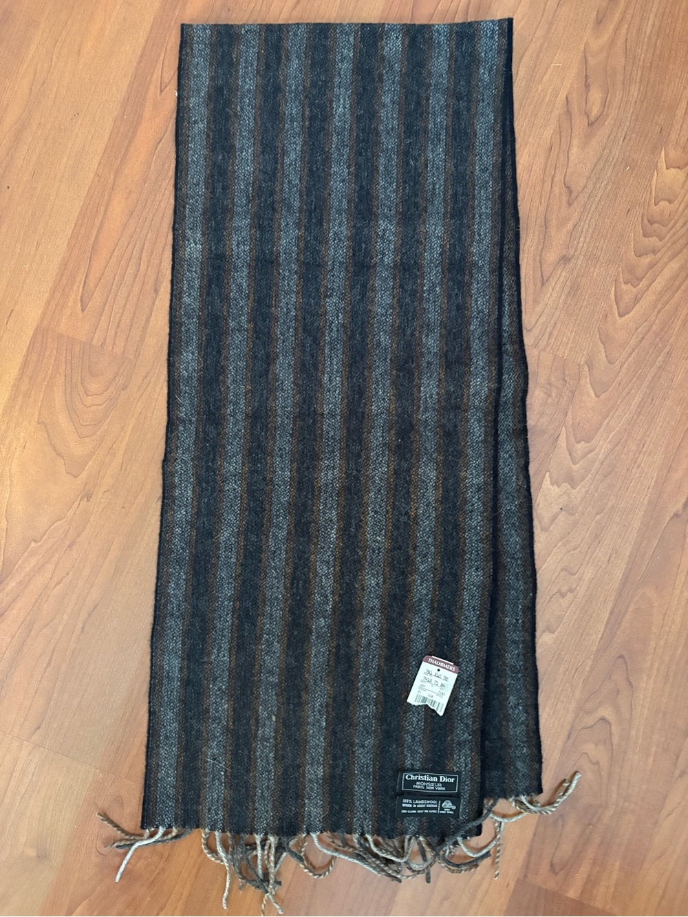 Christian Dior Monsieur Lambswool Scarf, NWT, Striped, Unisex, Nice!